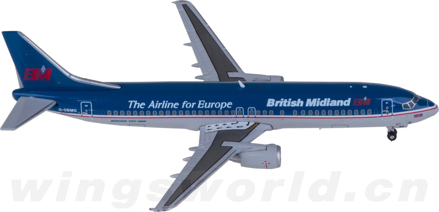 XX40060 BMI 英伦航空Boeing 737-400 G-OBMG JC Wings 1:400