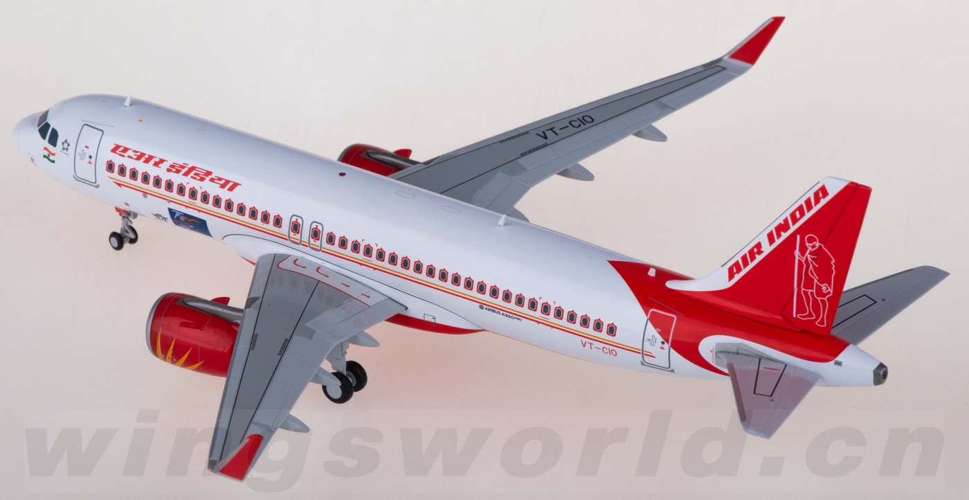 LH2410 Air India 印度航空Airbus A320neo VT-CIO JC Wings 1:200