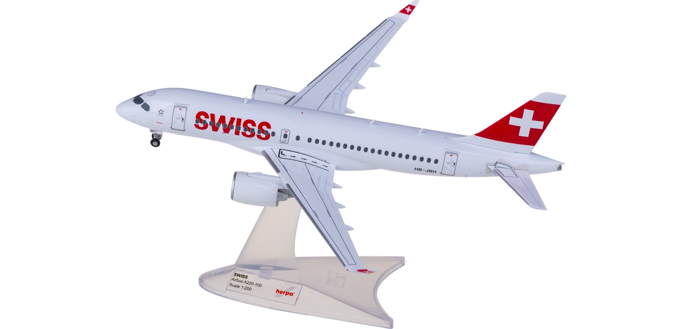 558471-002 Swiss 瑞士国际航空Airbus A220-100 HB-JBH Herpa 1
