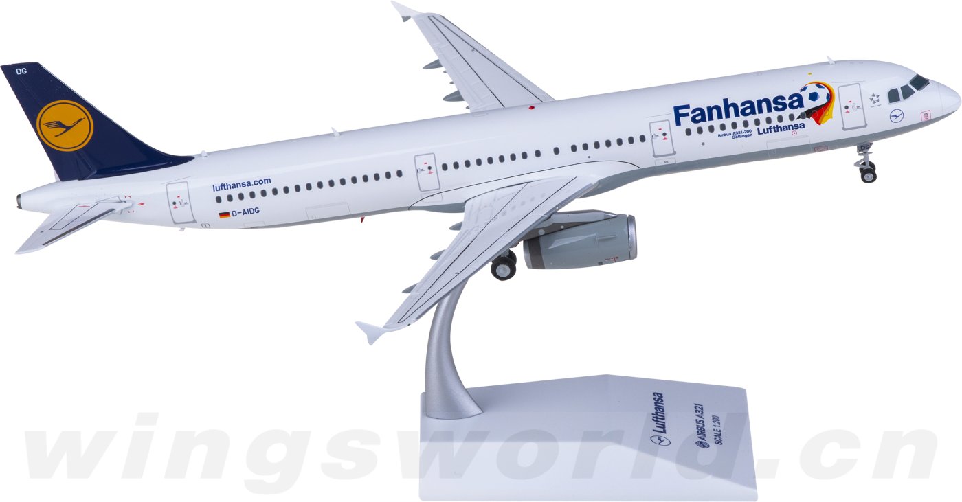 SA2033 Lufthansa Airbus A321 D-AIDG JC Wings 1:200 -飞机模型世界