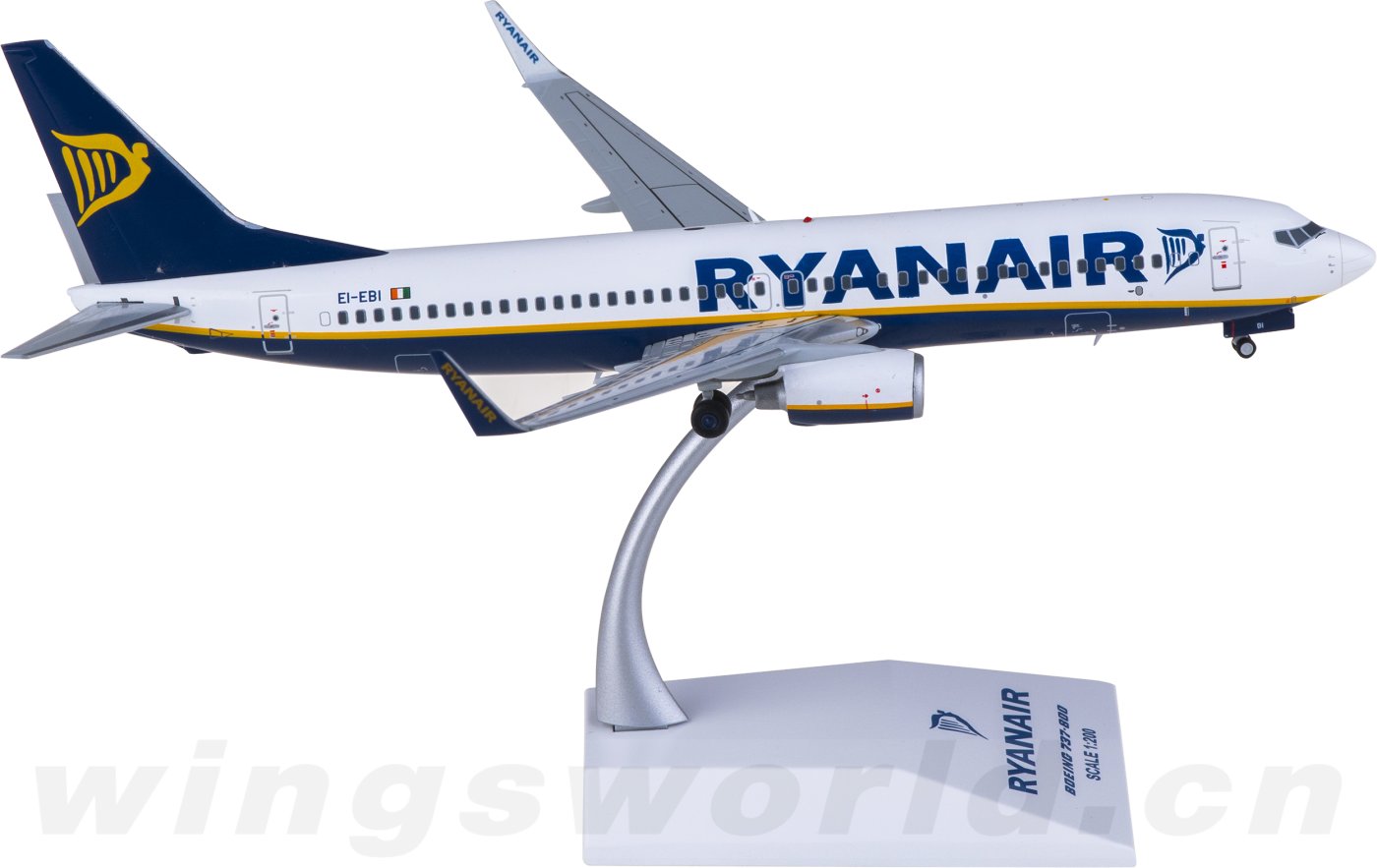 XX2492 Ryanair Boeing 737-800 EI-EBI JC Wings 1:200 -飞机模型世界
