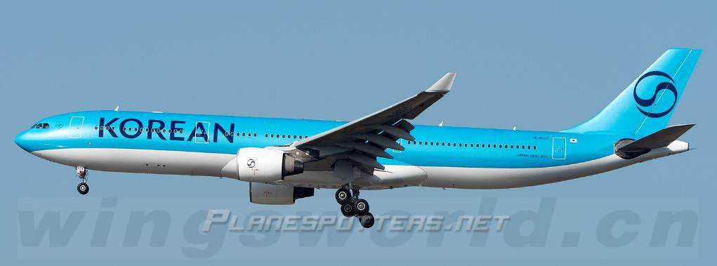 SA4100 Korean Air 大韩航空Airbus A330-300 HL8025 JC Wings 1:400