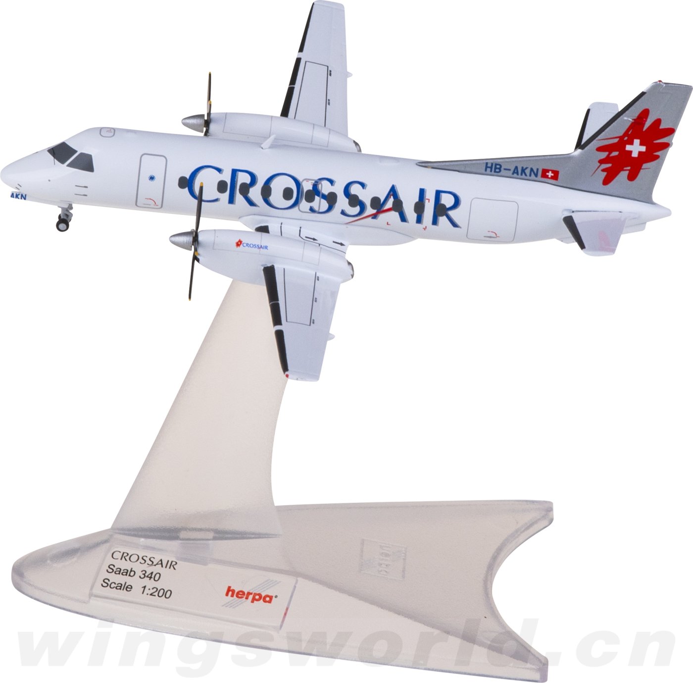 573252 Crossair Saab 340 HB-AKN Herpa 1:200 -飞机模型世界