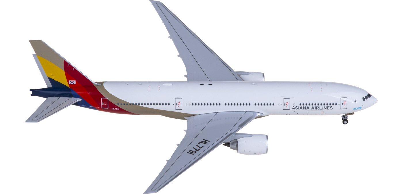 アシアナ航空 777-200ER HL7791 1/400 NG Model Asiana Airlines 777-200ER HL7791 revised titles 72066 1:400