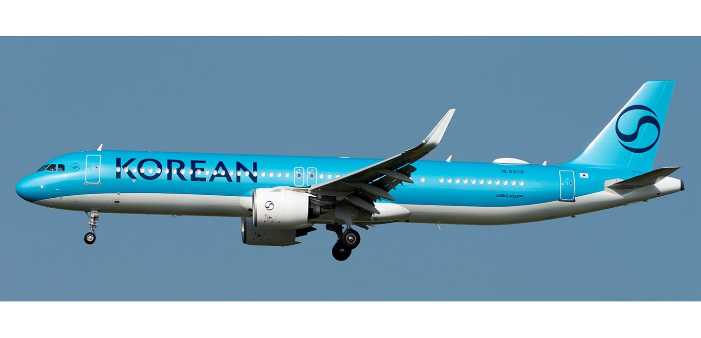 SA4106 Korean Air Airbus A321neo HL8509 JC Wings 1:400 -飞机模型世界