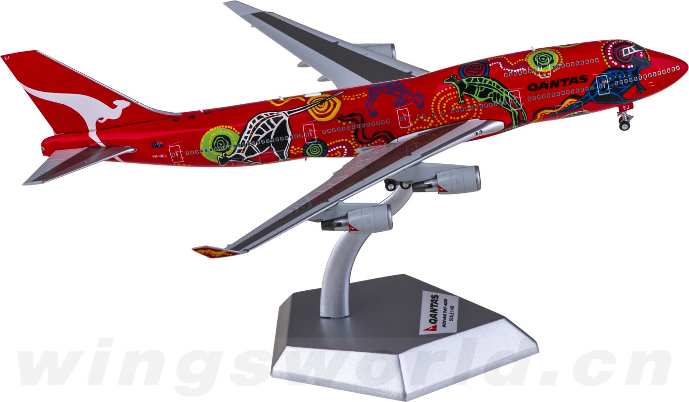 B616501 Qantas Boeing 747-400 VH-OEJ Hxmodels 1:400 -飞机模型世界