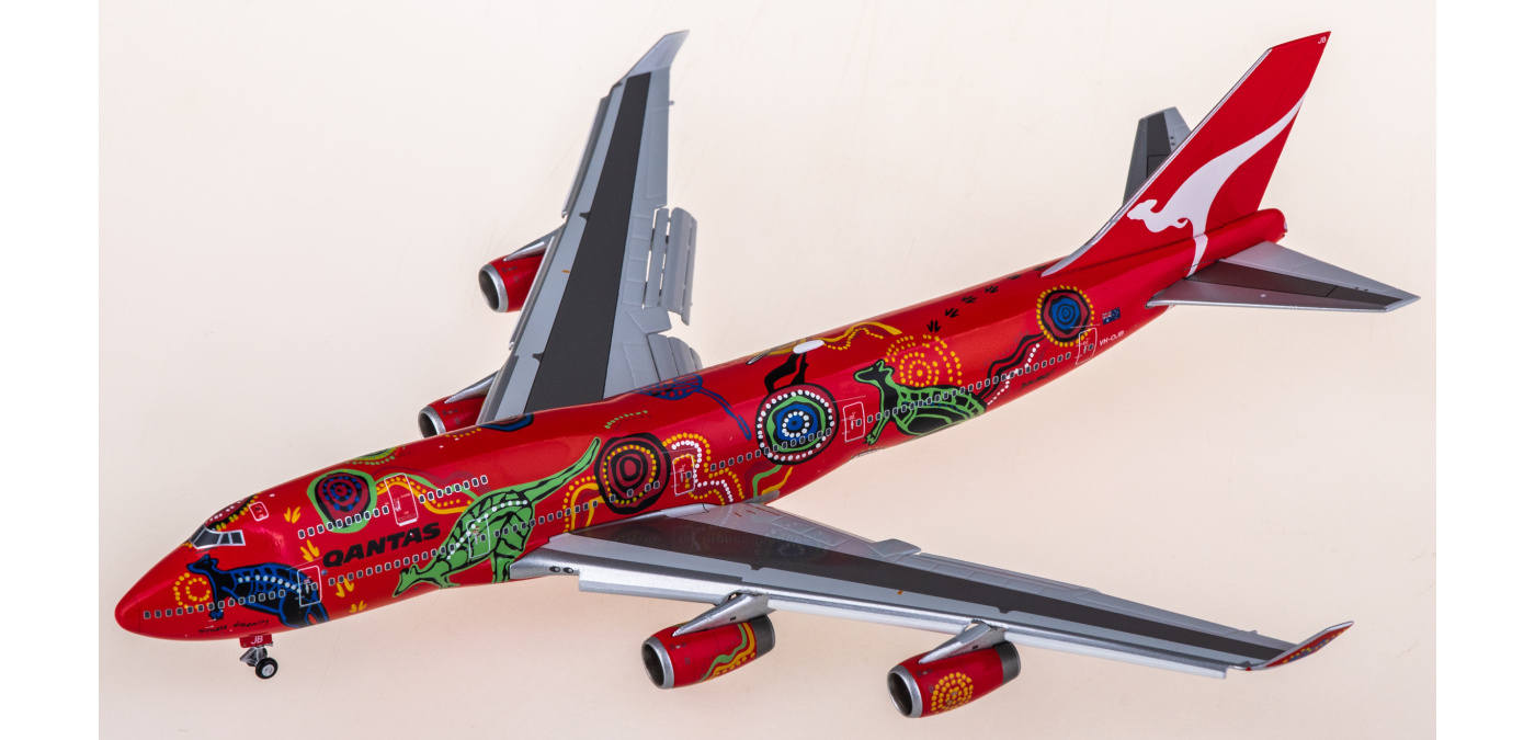 B616502F Qantas Boeing 747-400 VH-OJB Flaps Down Hxmodels 1:400