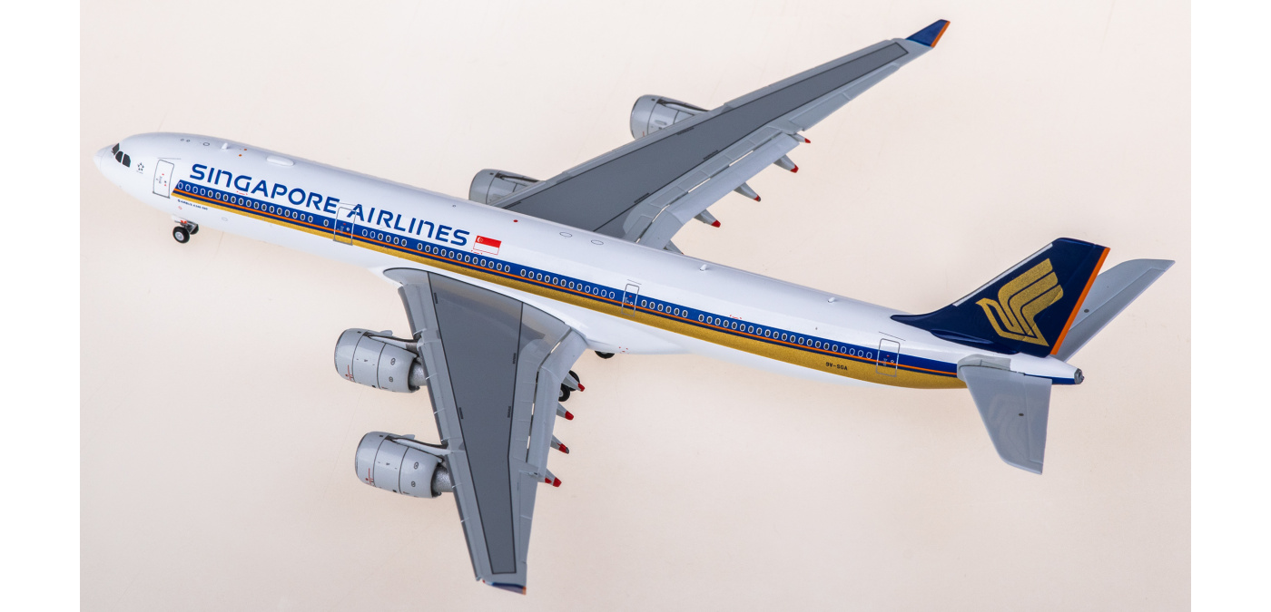 A530101F Singapore Airlines Airbus A340-500 9V-SGA Flaps Down
