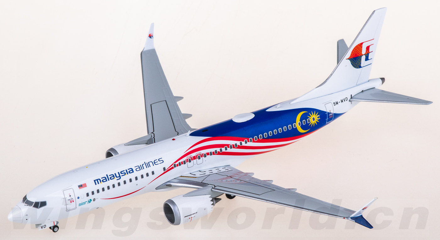 LH2455 Malaysia Airlines Boeing 737 MAX 8 9V-MVD JC Wings 1:200