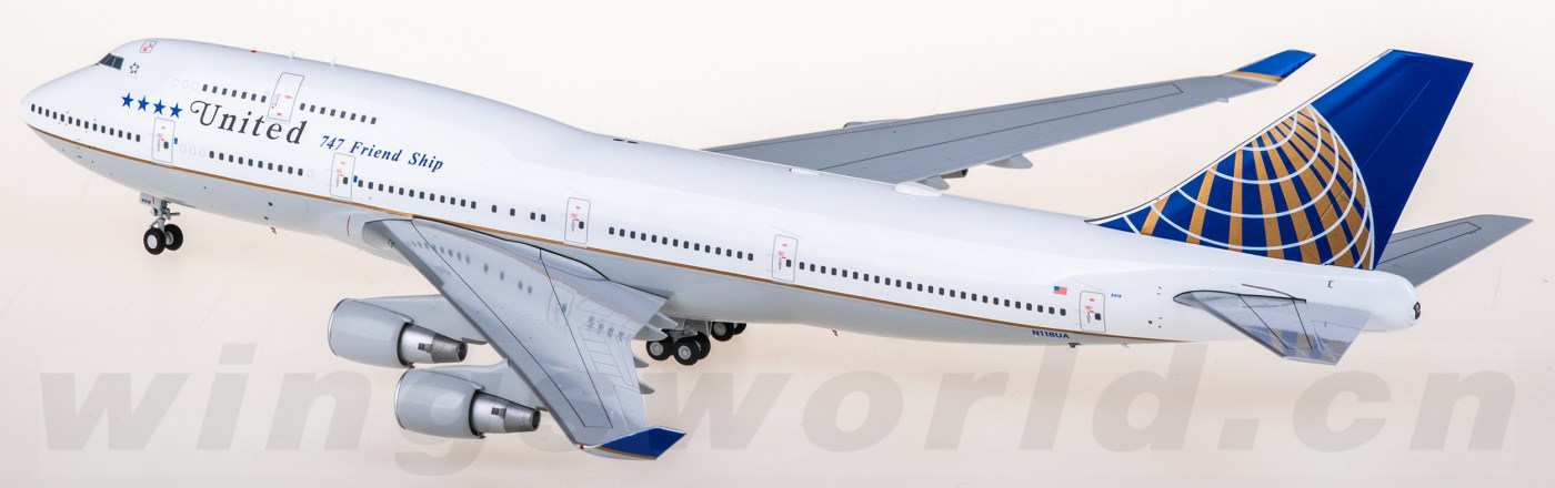 XX20518 United Airlines Boeing 747-400 N118UA JC Wings 1:200 -飞机