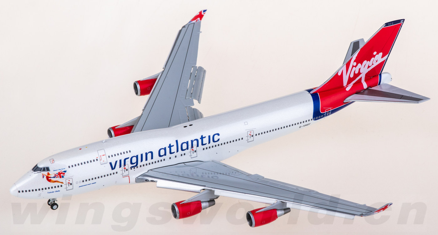 航空機・ヘリコプター JC Wings 1/400 Virgin Eve & Enterprise XX40225A Virgin Atlantic Boeing 747-400 G-VHOT Flaps Downs JC