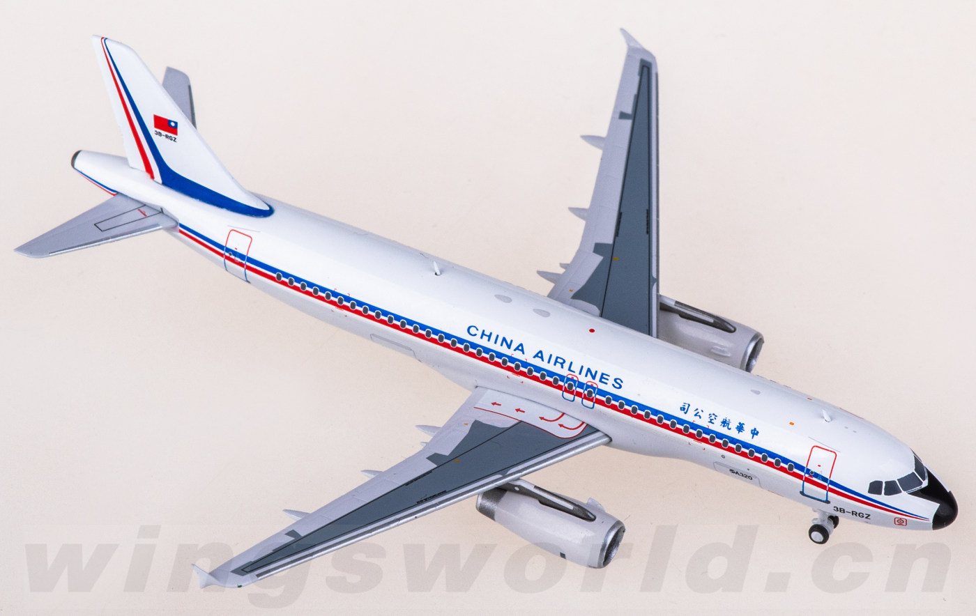 K322CAL01 China Airlines Airbus A320 3B-RGZ Kylin 1:400 -飞机模型世界