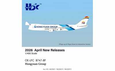 Hxmodels 1:400 Hongyuan Group Boeing 747-8F OE-LFC with Open Cargo Door