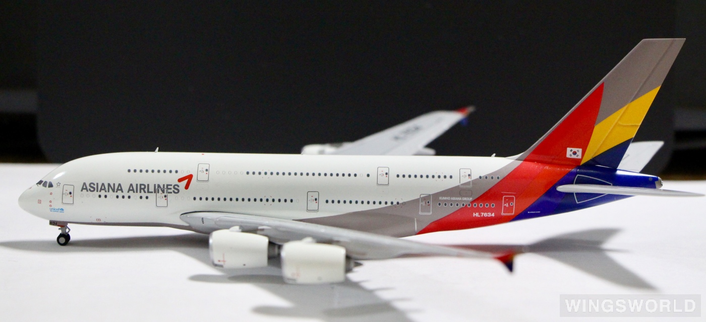 Geminijets 1:400 GJAAR1642 Asiana 韩亚航空 Airbus A380-800 HL7634