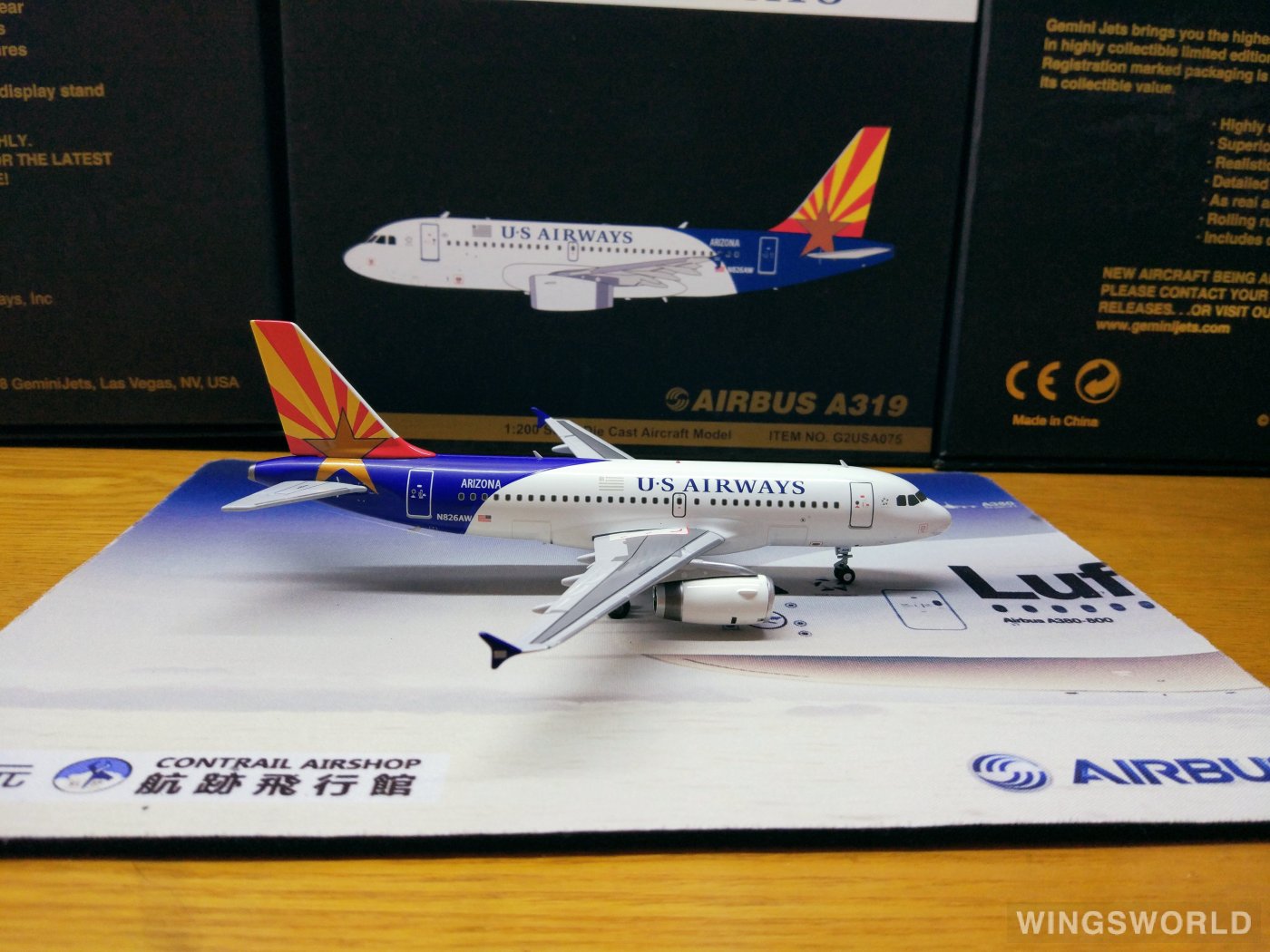 Geminijets 1:200 G2USA075 US Airways 全美航空 Airbus A319 N826AW