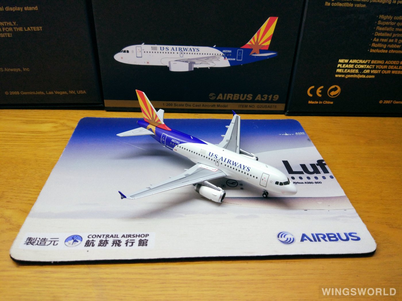 Geminijets 1:200 G2USA075 US Airways 全美航空 Airbus A319 N826AW