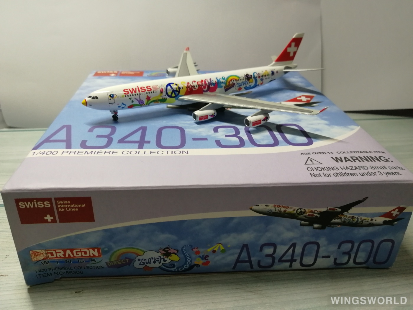 Dragon Models 1:400 56306 Swiss 瑞士国际航空 Airbus A340-300 HB-JMJ