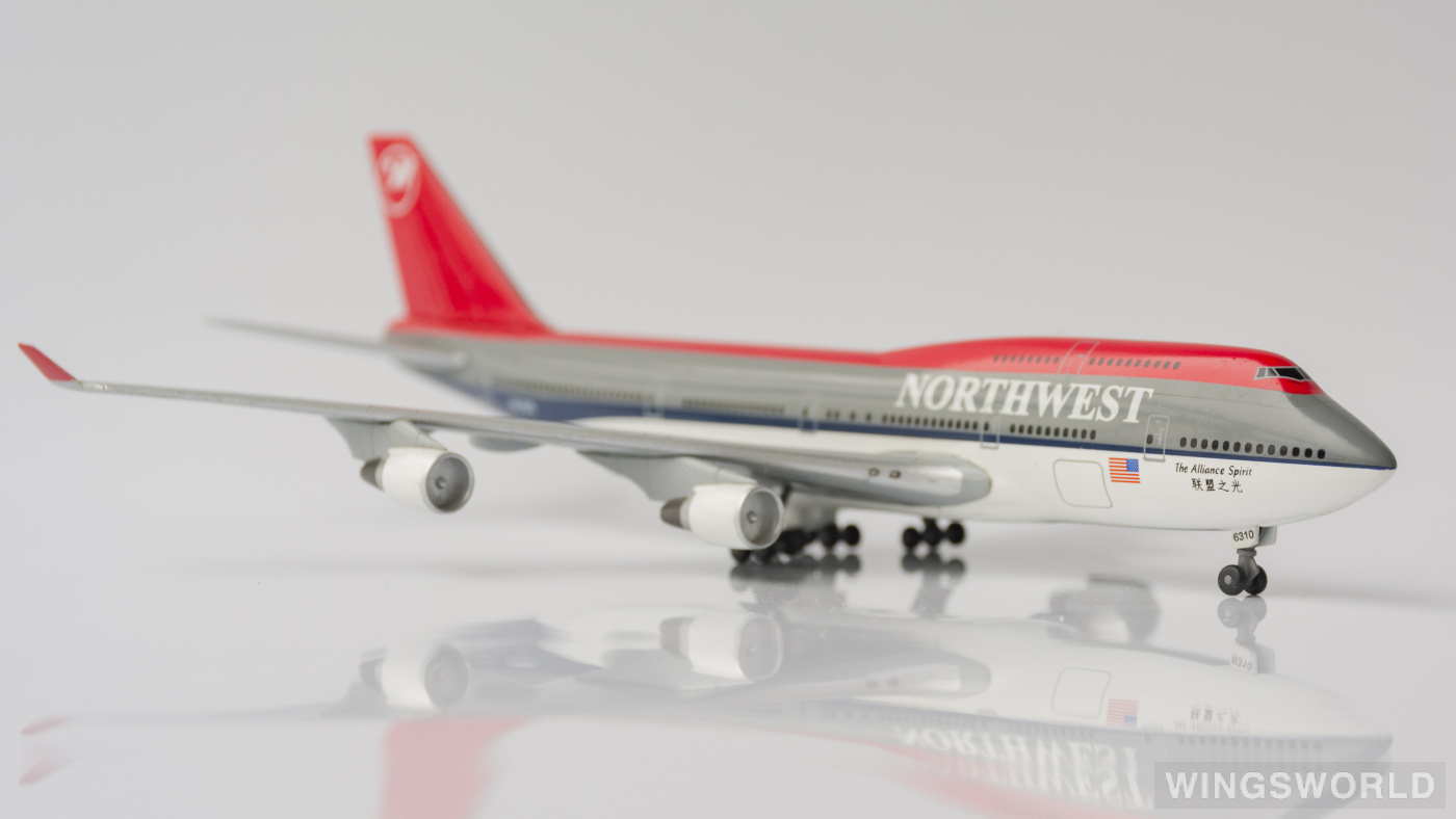 Dragon Models 1:400 55490 Northwest Airlines 美国西北航空 Boeing 747-400 N670US
