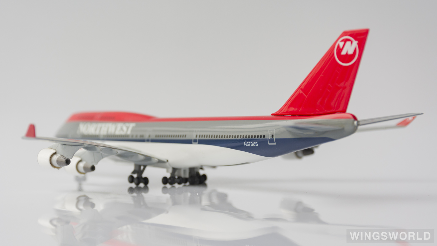 Dragon Models 1:400 55490 Northwest Airlines 美国西北航空 Boeing 747-400 N670US