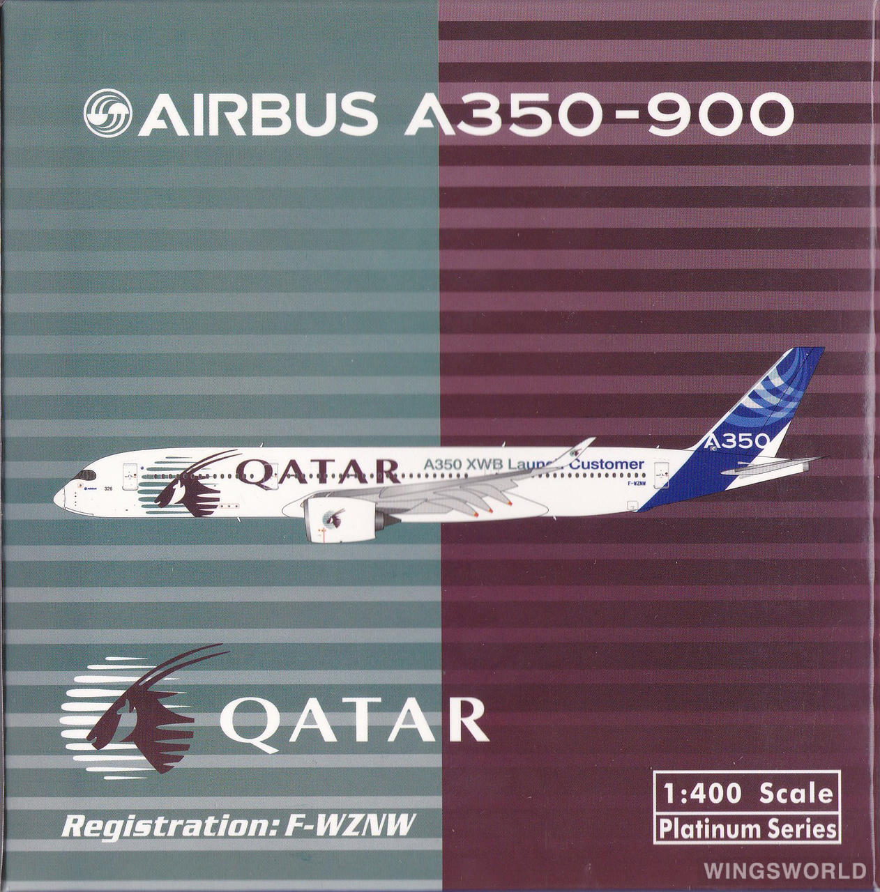 Phoenix 1:400 PH10971 Qatar 卡塔尔航空 Airbus A350-900 F-WZNW