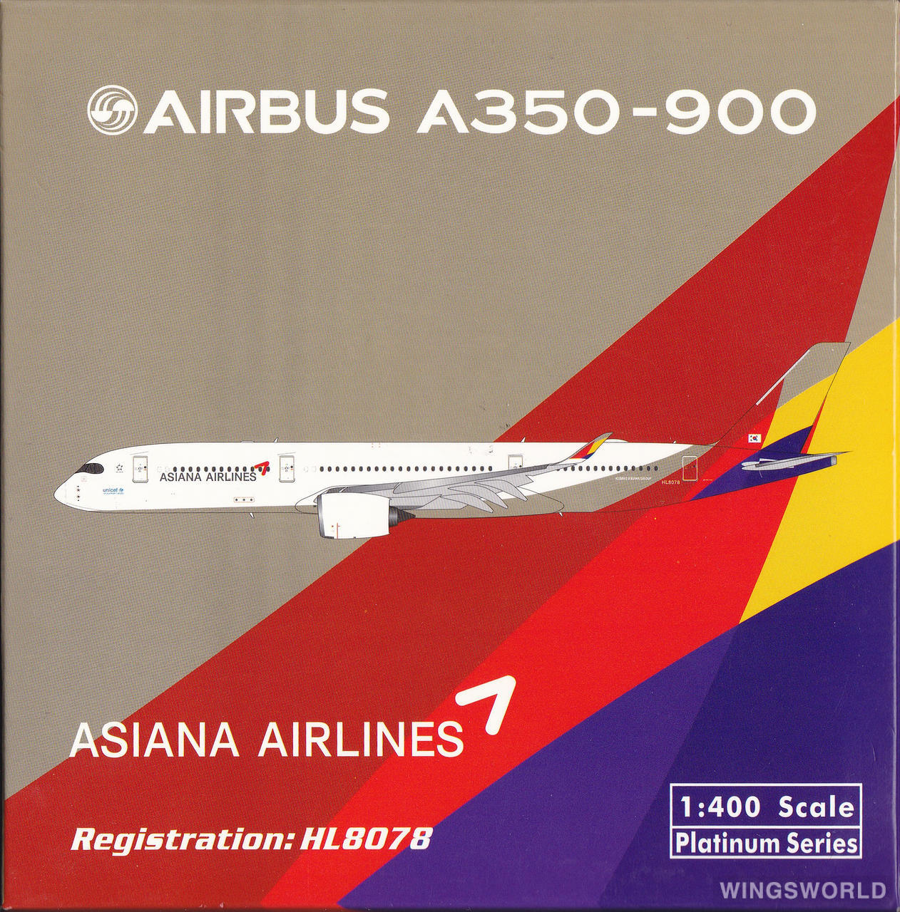 Phoenix 1:400 PH11372 Asiana 韩亚航空 Airbus A350-900 HL8078