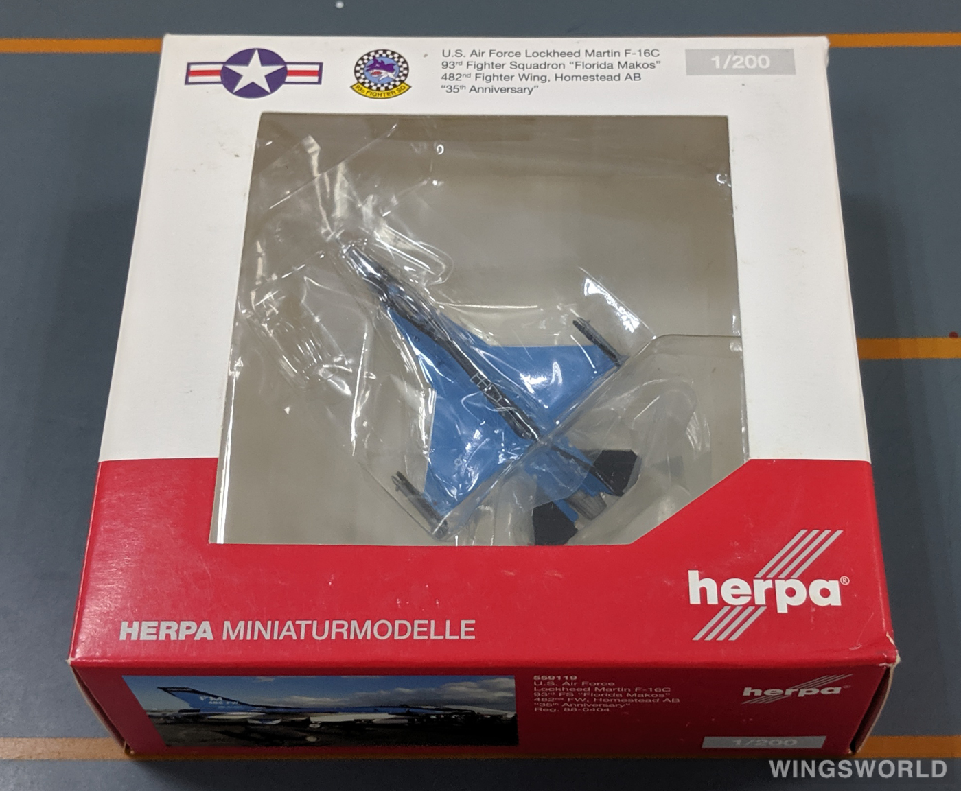 Herpa 1:200 Lockheed Martin F-16 USAF 美国空军559119 88-0404 Herpa 1:200 Lockheed Martin F-16 USAF 美国空军559119 88-0404