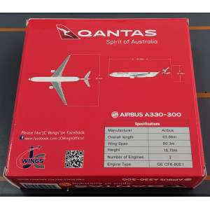 Qantas 澳洲航空 Airbus A330-300 VH-QPJ 悉尼狂欢节彩绘 XX4105 JC Wings 1:400