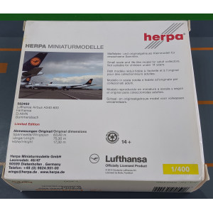 Lufthansa 汉莎航空 Airbus A340-600 D-AIHN 2014世界杯彩绘 562492 Herpa 1:400