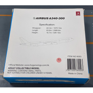 Kuwait Airways 科威特航空 Airbus A340-300 9K-ANA  HG9093 Hogan 1:400
