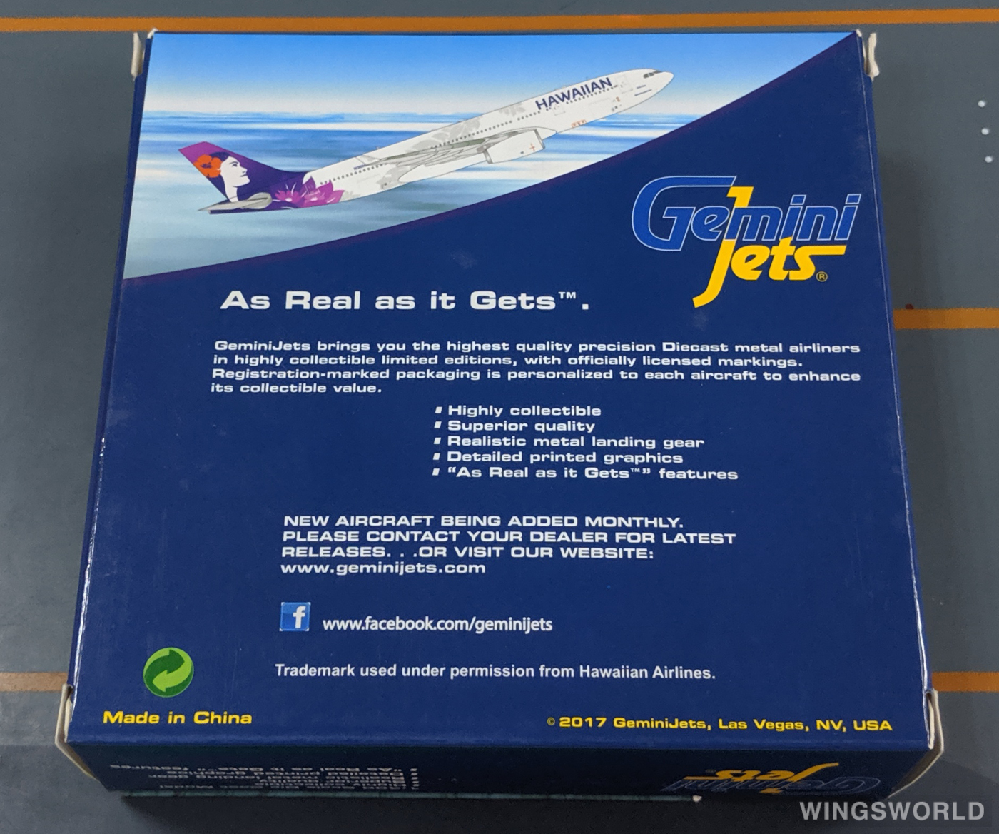 Geminijets 1:400 GJHAL1650 Hawaiian Airlines 夏威夷航空 Airbus A330-200 N361HA