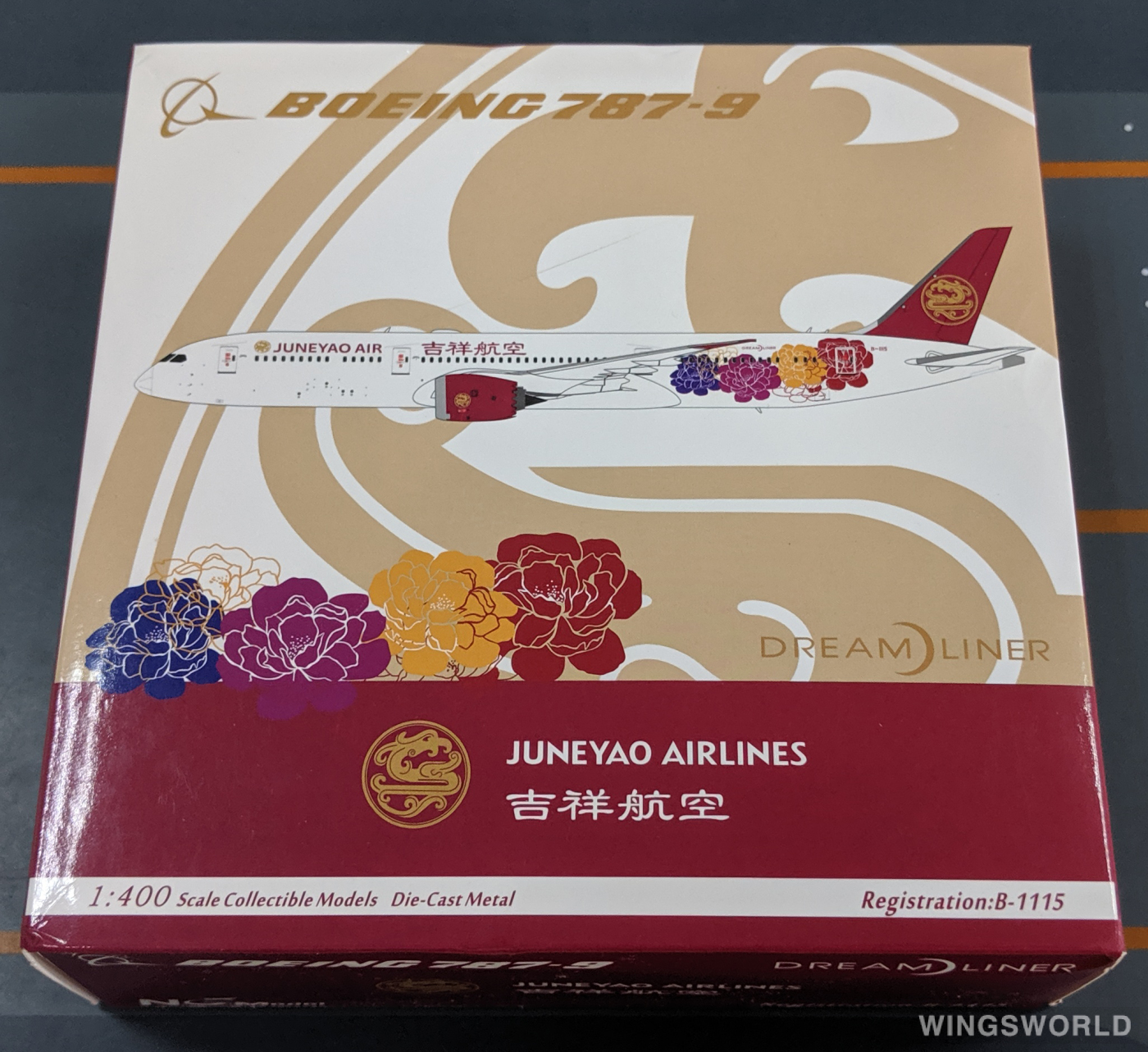 NGmodels 1:400 NG55007 Juneyao Airlines 吉祥航空 Boeing 787-9 B-1115