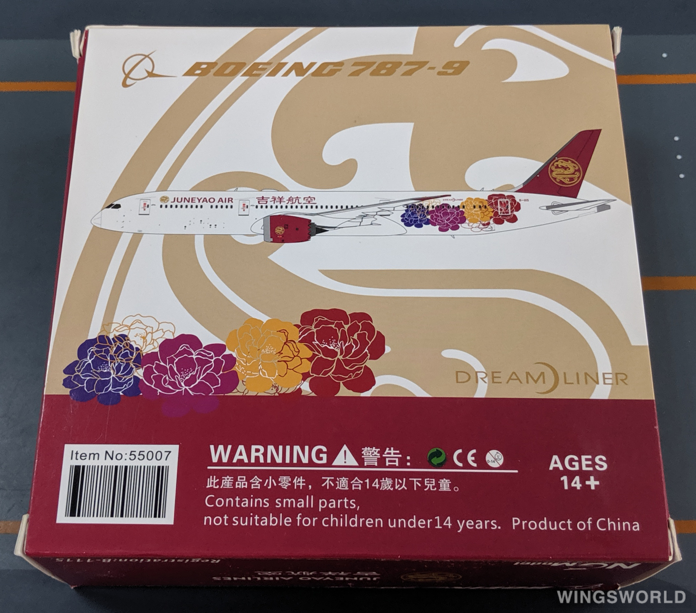 NGmodels 1:400 NG55007 Juneyao Airlines 吉祥航空 Boeing 787-9 B-1115