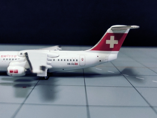 Swiss 瑞士国际航空 BAe 146 HB-IXG 2003s colors. JX322 Jet-X 1:400