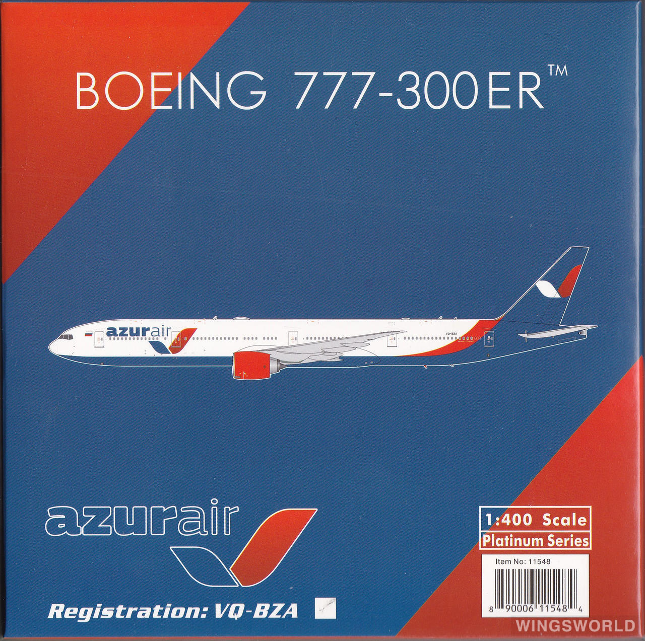 Phoenix 1:400 PH11548 Azur Air 蓝色航空 Boeing 777-300ER VQ-BZA