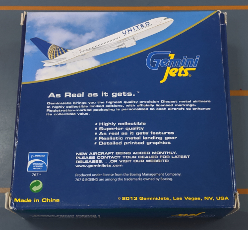 United Airlines 美国联合航空 Boeing 767-200 N76151 2011s colors. With rolling gears. GJUAL1137 Geminijets 1:400