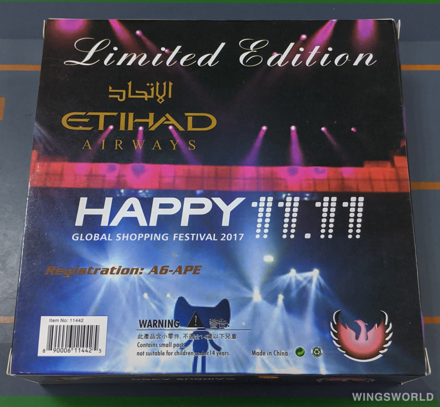 Phoenix 1:400 PH11442 Etihad Airways 阿提哈德航空 Airbus A380-800 A6-APE