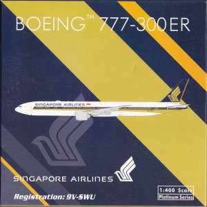 Singapore Airlines 新加坡航空 Boeing 777-300ER 9V-SWU 2008s colors. With rolling gears. PH10855 Phoenix 1:400