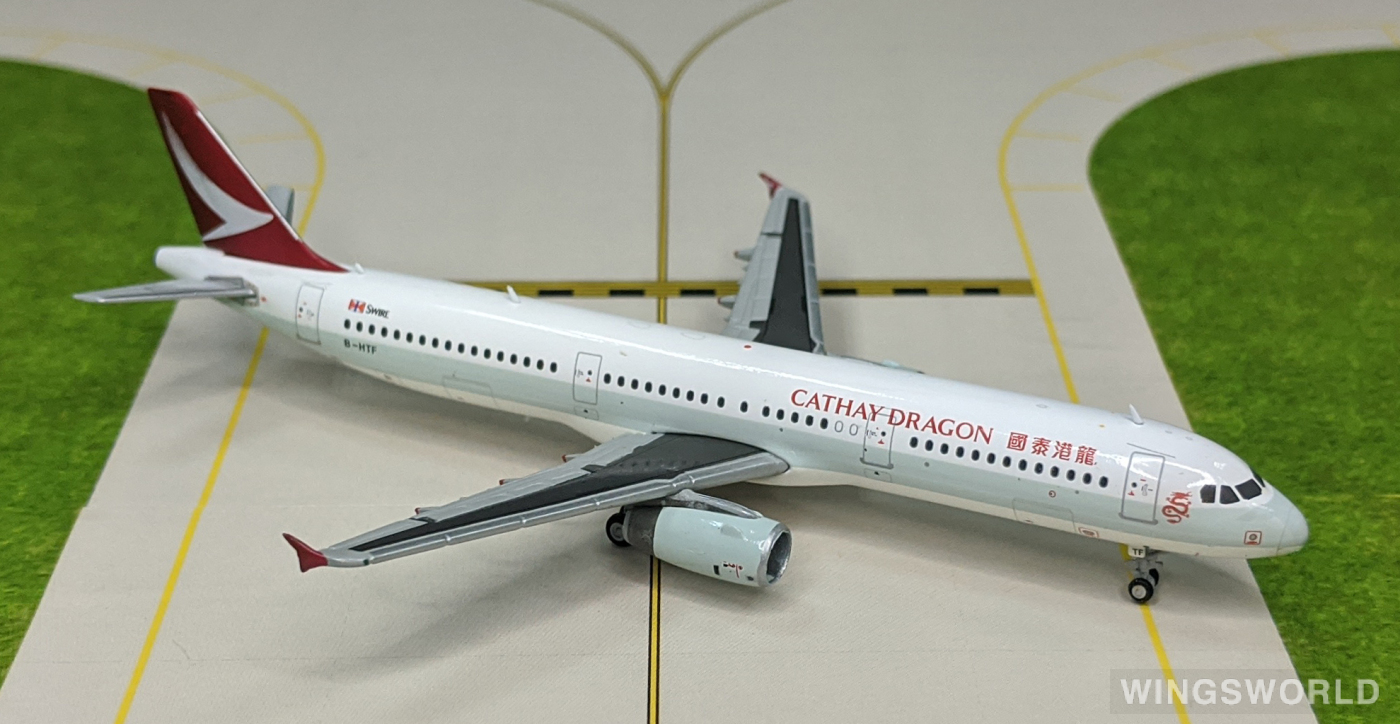 JC Wings 1:400 BBOX4007 Cathay Dragon 国泰港龙航空 Airbus A321 B-HTF