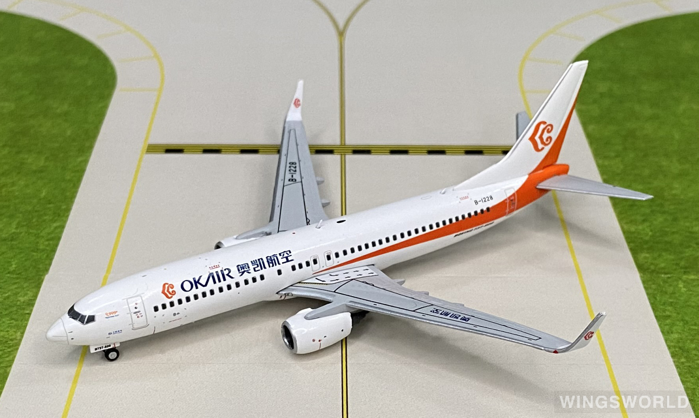 JC Wings 1:400 Boeing 737-800 Okay Airways 奥凯航空 XX4410 B-1228 9999TH ...