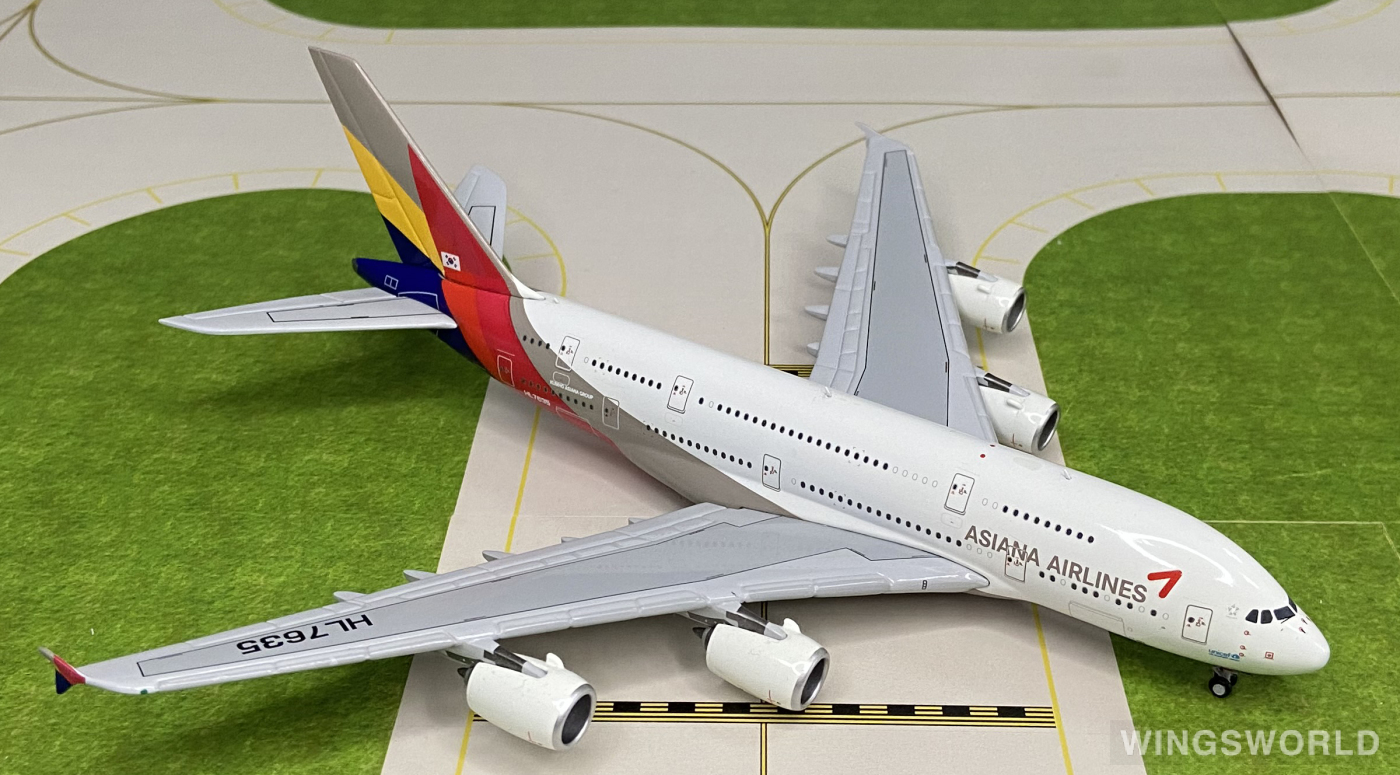 JC Wings 1:400 XX4691 Asiana 韩亚航空 Airbus A380-800 HL7635