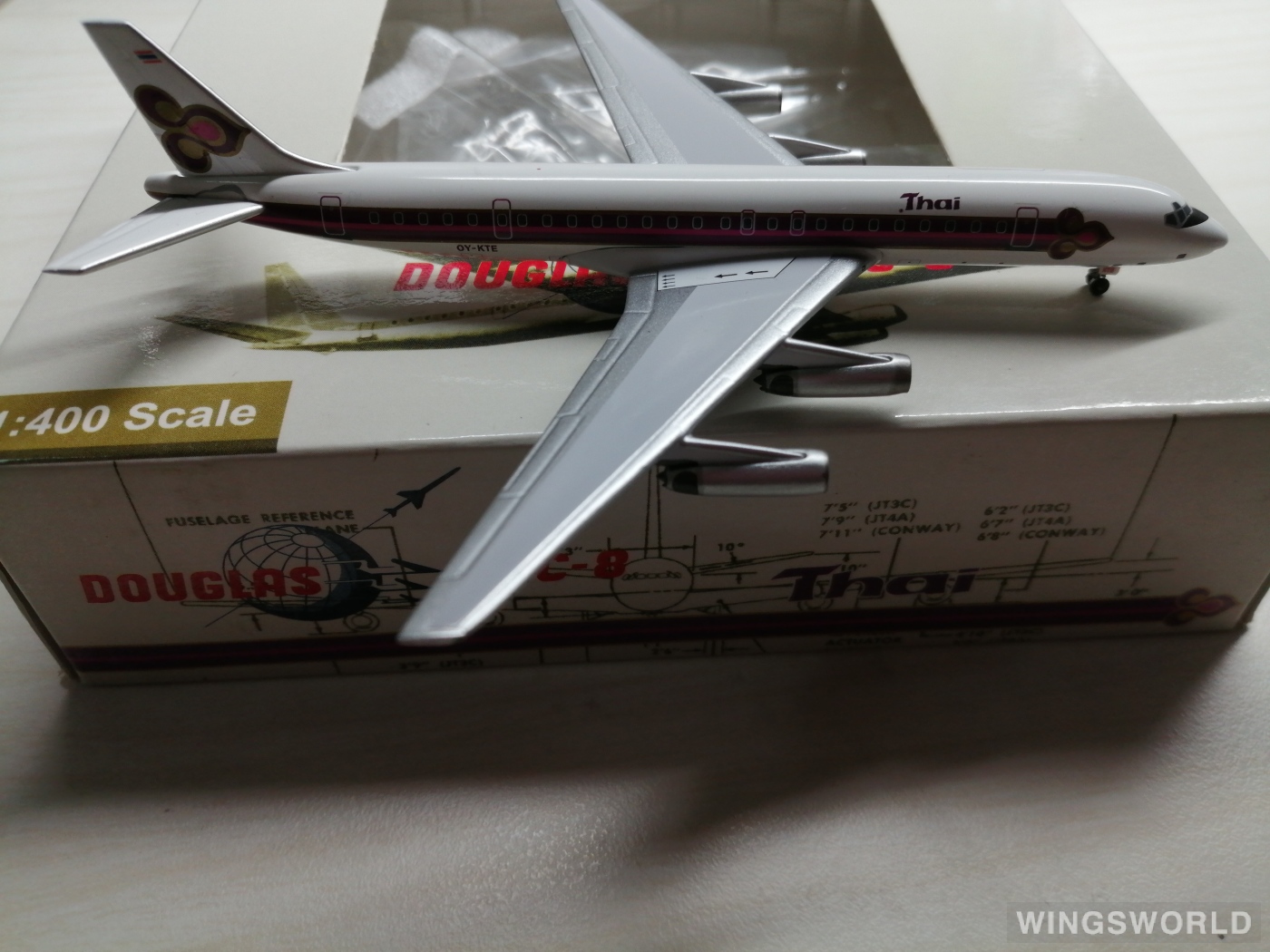 AeroClassics 1:400 ACOYKTE Thai Airways 泰国国际航空 Douglas DC-8 OY-KTE