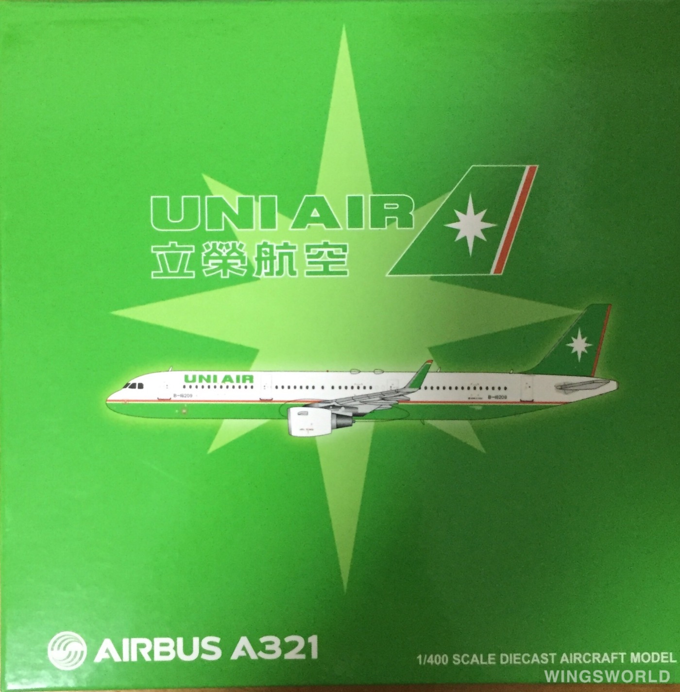 JC Wings 1:400 XX4679 EVA Air 长荣航空 Airbus A321 B-16209