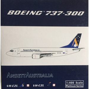 Ansett 澳洲安捷航空 Boeing 737-300 VH-CZL UK Tail PH10355B Phoenix 1:400
