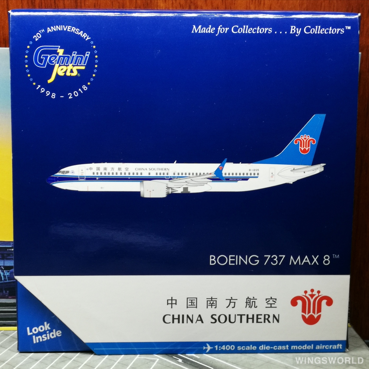 Geminijets 1:400 GJCSN1710 China Southern 中国南方航空 Boeing 737 MAX 8 B-1205