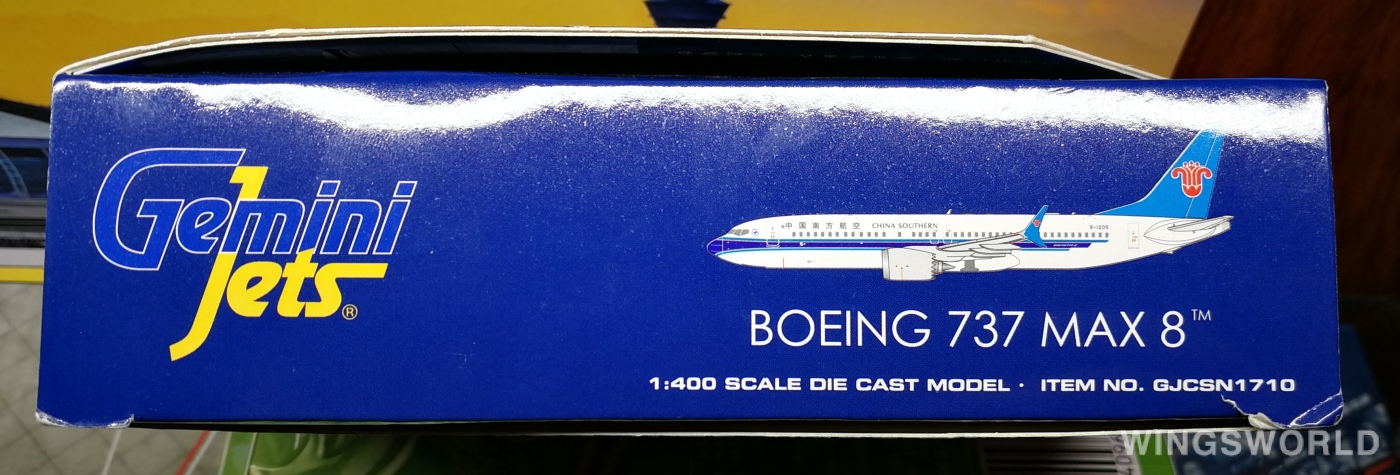 Geminijets 1:400 GJCSN1710 China Southern 中国南方航空 Boeing 737 MAX 8 B-1205