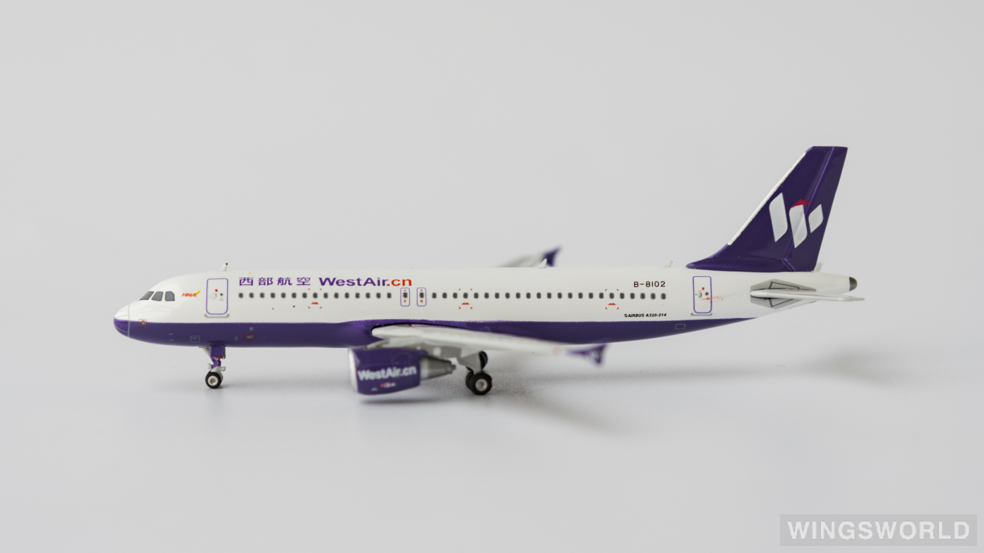 Phoenix 1:400 PH11292 West Air 西部航空 Airbus A320 B-8102