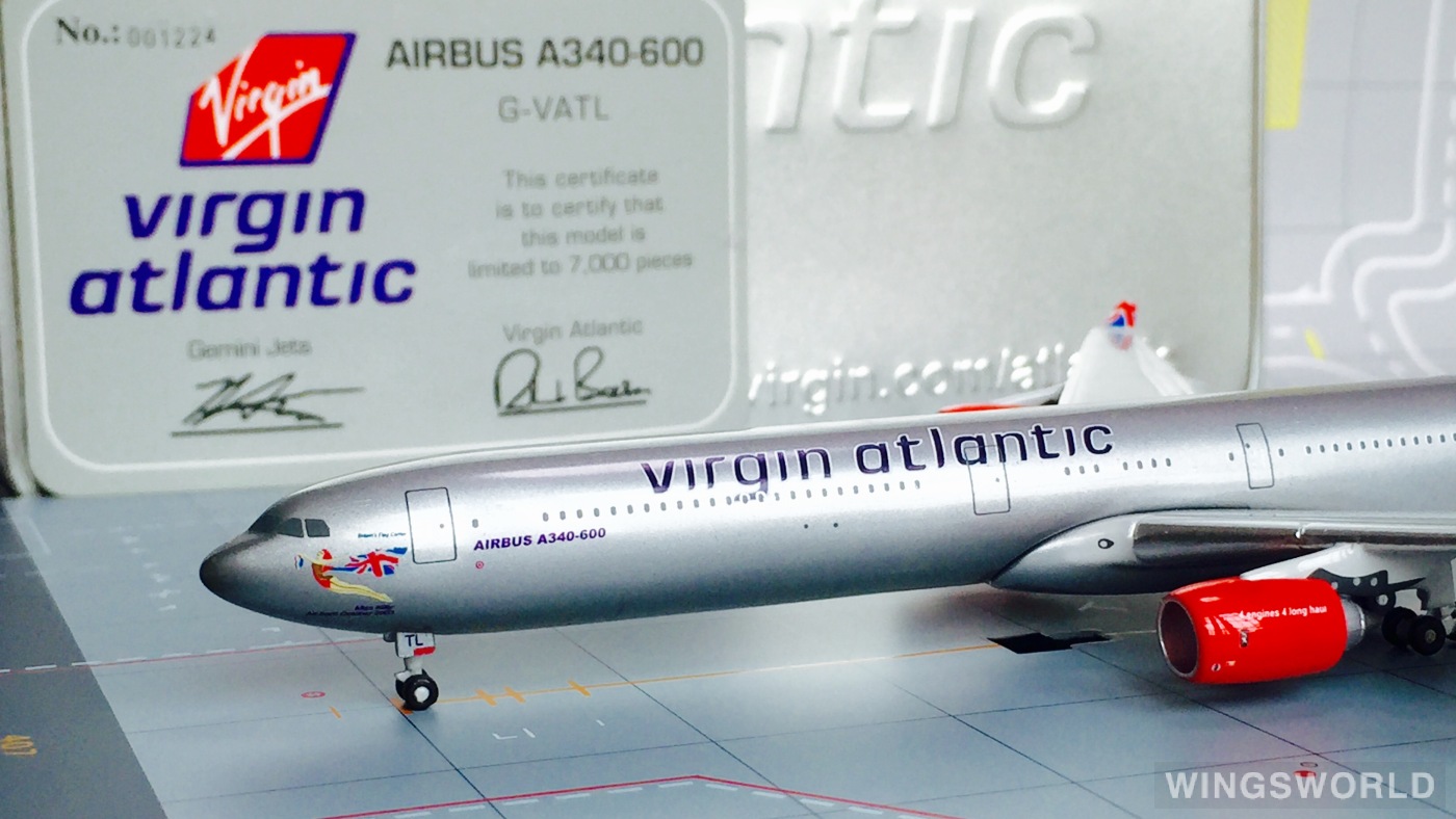 Geminijets 1:400 GJVIR507 Virgin Atlantic Airways 维珍航空 Airbus A340-600 G-VATL