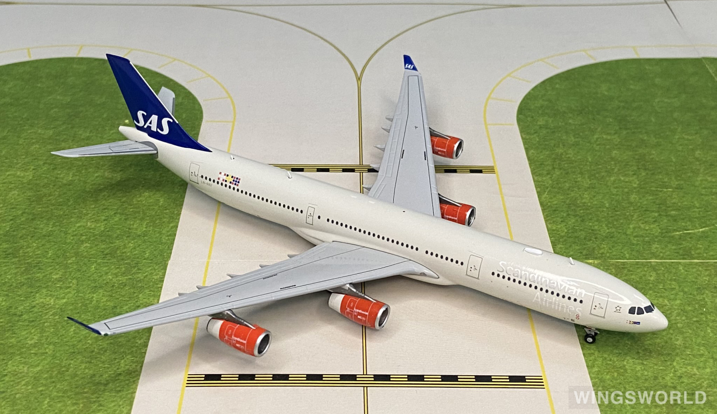 JC Wings 1:400 XX4303 SAS 北欧航空 Airbus A340-300 LN-RKF