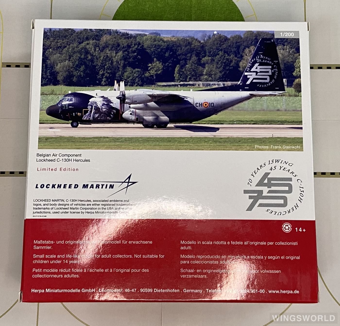 Herpa 1:200 559843 Belgian Air Component 比利时空军 Lockheed C-130 Hercules CH-10