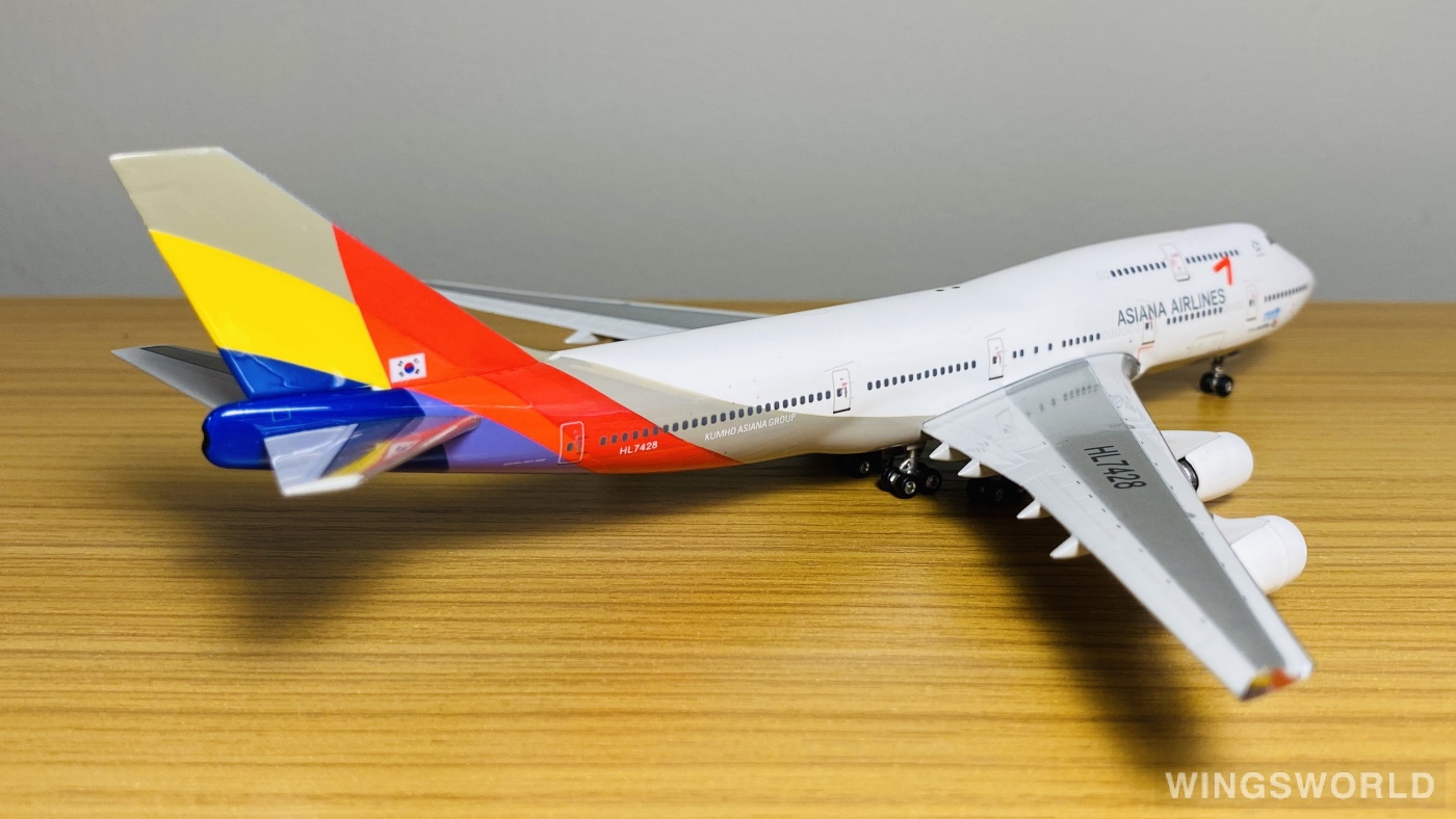 Phoenix 1:400 PH10582 Asiana 韩亚航空 Boeing 747-400 HL7428